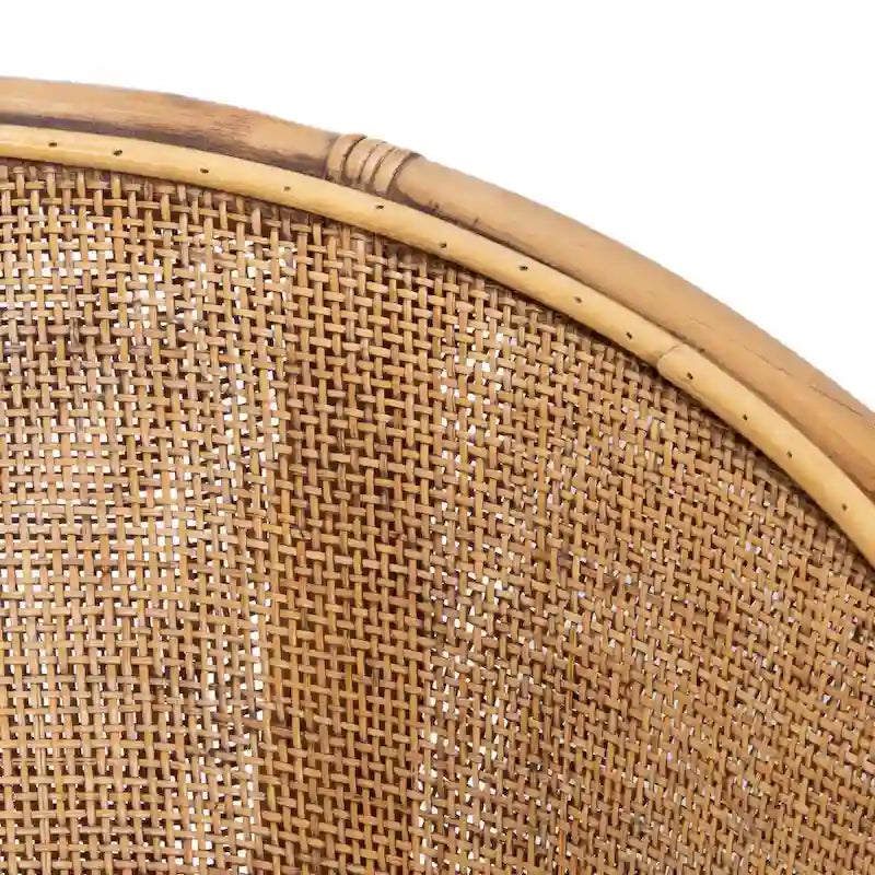 Rattan Honey Brown Accent Chair with Cushion - 29.9 W x 25.6 L x 31.5 H - 30Wx26Dx32H