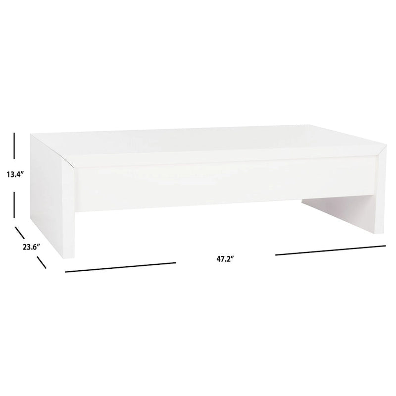 White Lift-Top Coffee Table - 47.2 x 23.6 x 13.4 - 47Wx24Dx13H