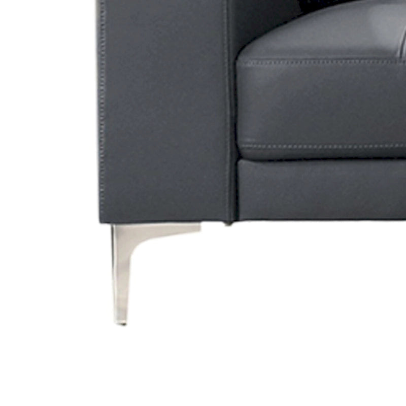 2 Piece Faux Leather Sectional Set with Square Armrest