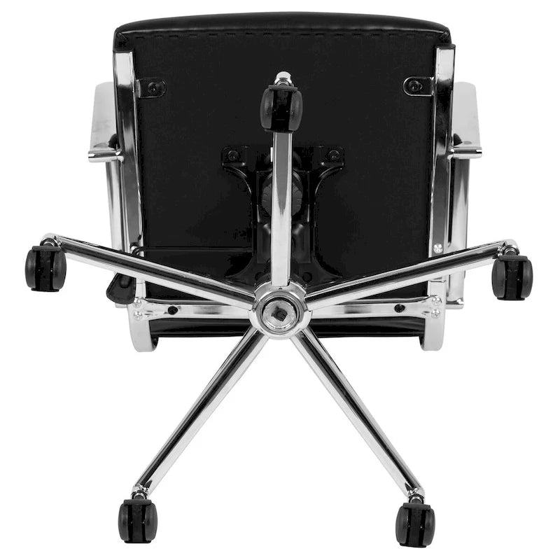 Mid-Back LeatherSoft Contemporary Ribbed Executive Swivel Office Chair