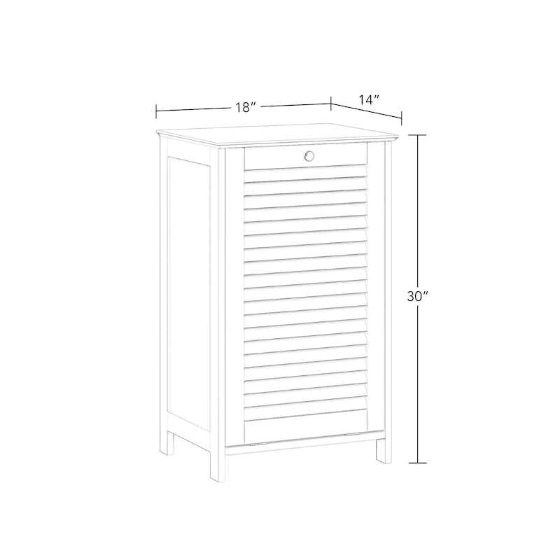 Tilt-Out Laundry Hamper Cabinet with Removable Cloth Storage Bag - White