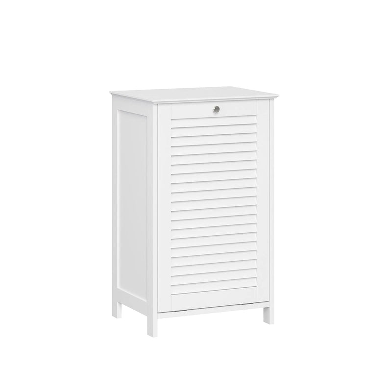 Tilt-Out Laundry Hamper Cabinet with Removable Cloth Storage Bag - White