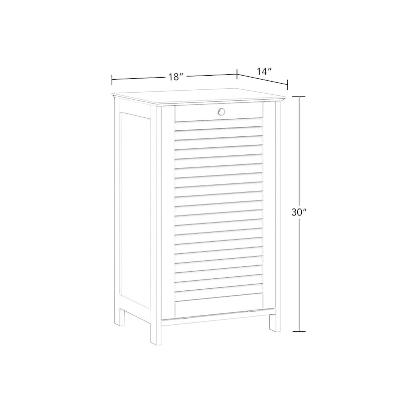 Tilt-Out Laundry Hamper Cabinet with Removable Cloth Storage Bag - White