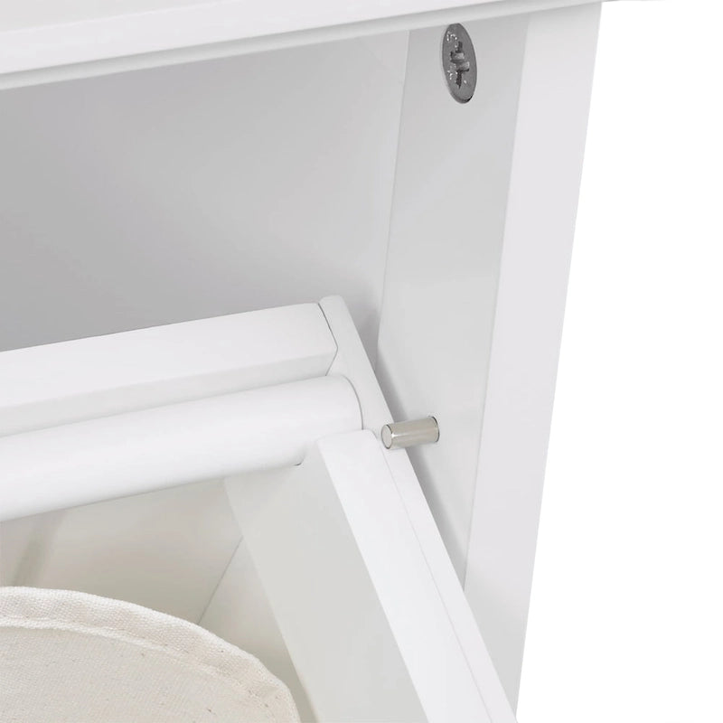 Tilt-Out Laundry Hamper Cabinet with Removable Cloth Storage Bag - White