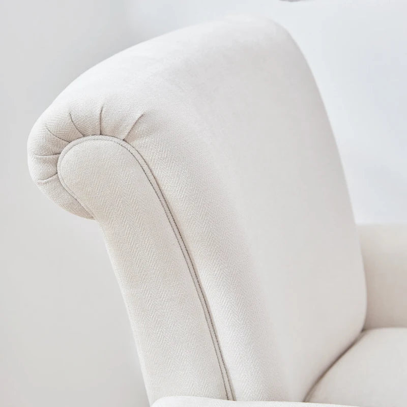 Mid-Century Modern Upholstered Accent chair with Solid Wood Legs