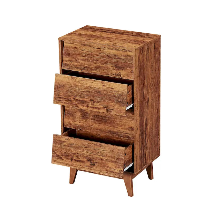 4-drawer Dresser Wood Tall Chest of Drawers for Bedroom Living Room
